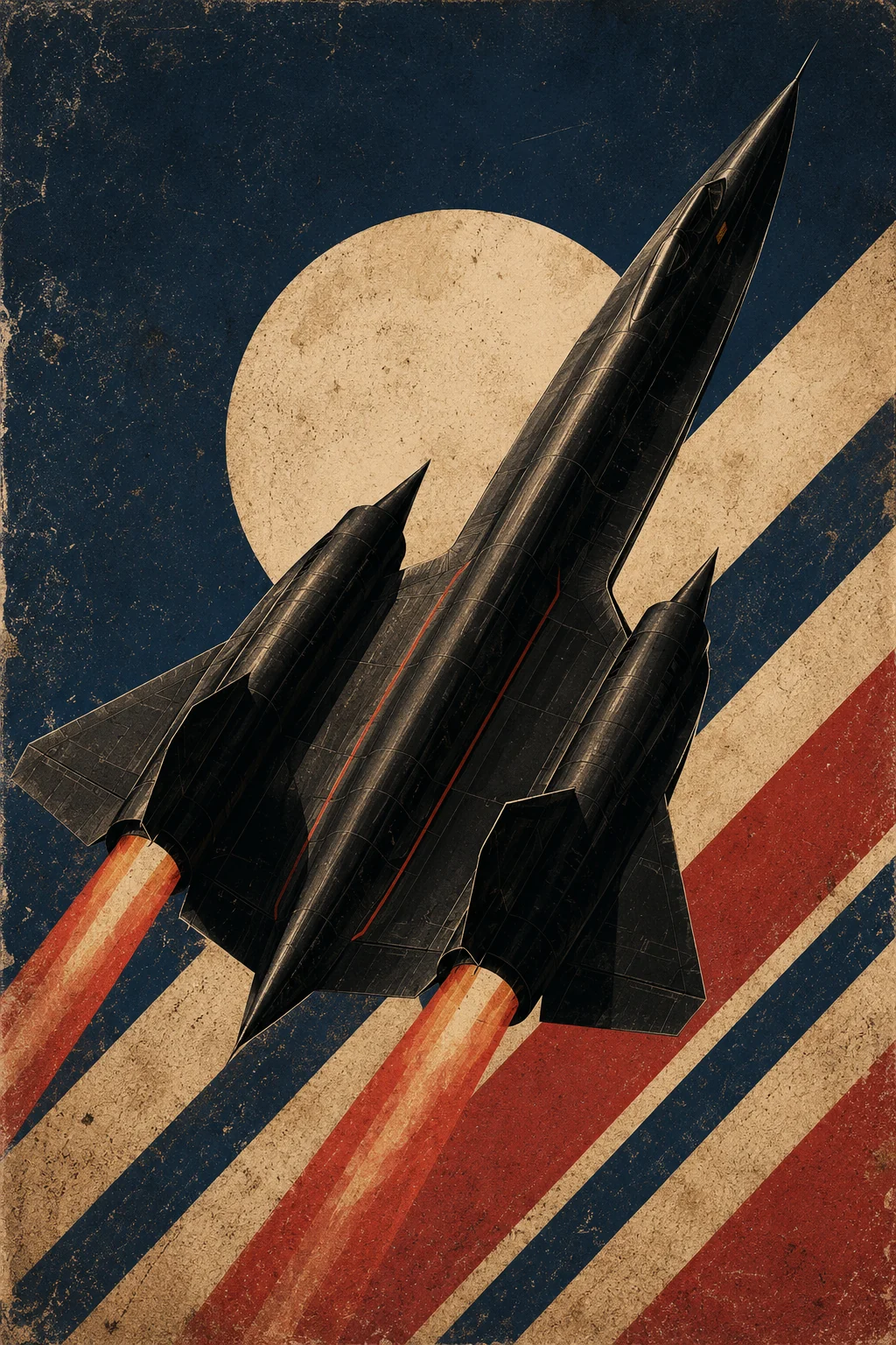 Stylized strategic aircraft poster